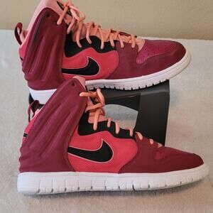 Nike Dunk Free High Red Men's Basketball Shoes Style # 599466-600 Size 8 Noble